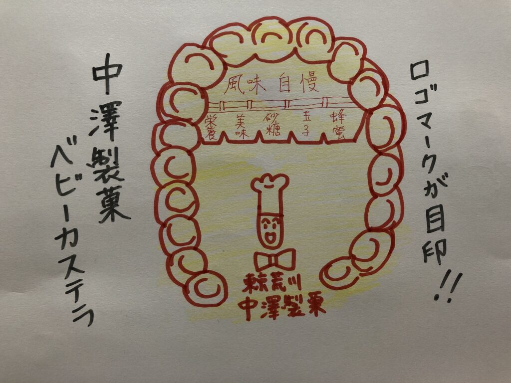 中澤製菓のベビーカステラのロゴマーク